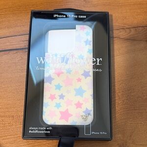 Wildflowers iPhone 15 Pro Case - Pastel Star Design